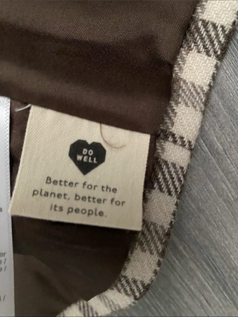 Madewell Larsen Blazer Undyed Wool Check Brown & Cream Plaid Single-Button $175 - Picture 9 of 13